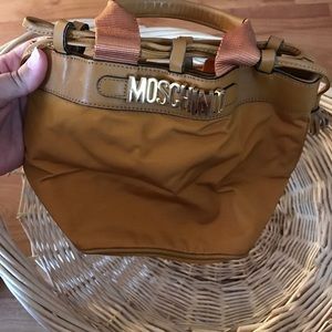 Vintage MOSCHINO mini mustard drawstring purse