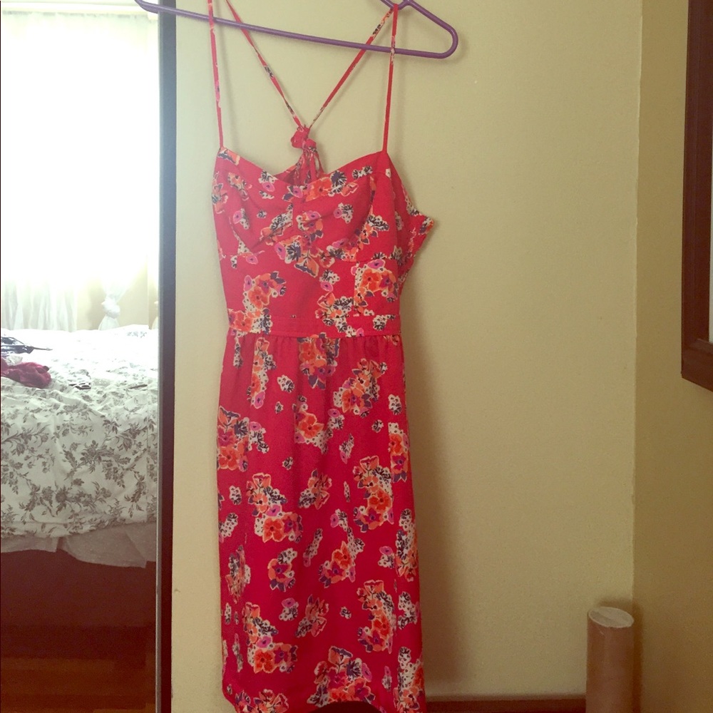Pink floral summer dress