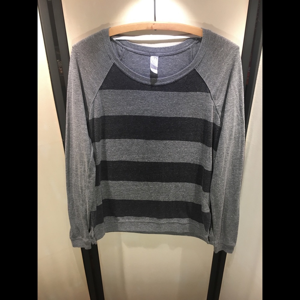 Alternative Apparel Gray & Black Striped Tee