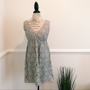 Floral Embroidered Grey Dress
