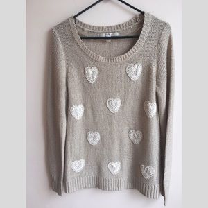 LC Lauren Conrad Lace Heart Sweater
