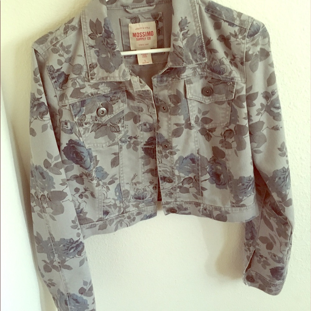 Floral denim jacket