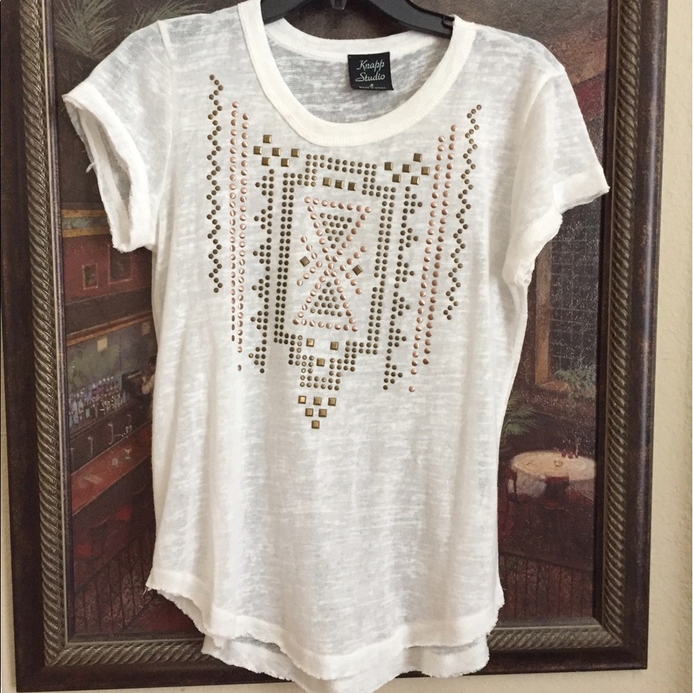 MUST BE BUNDLED  Aztec top with bronze detailing