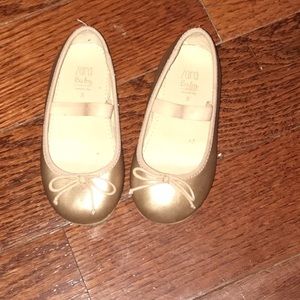 Zara gold ballet shoes