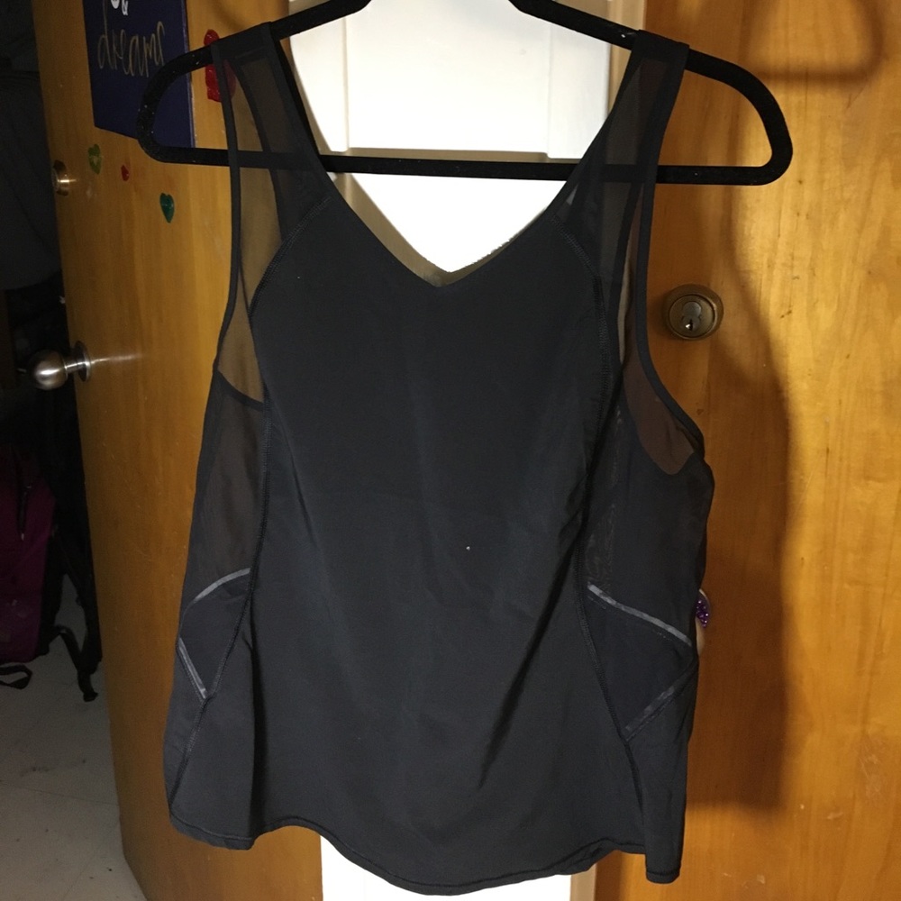 Lululemon Black Mesh Cross-Back Tank