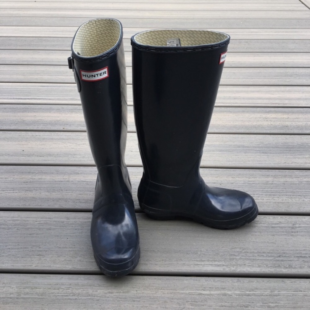 Hunter tall navy boots