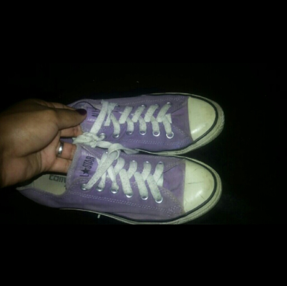 Purple Low Top Converse Allstar