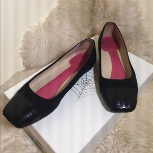 Kate Spade Sequin Square Toe Ballet Flats