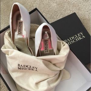 Badgley Mischka white heels