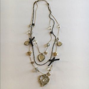 Betsey Johnson Heart and Bow Necklace