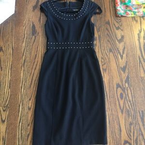 white and black dress