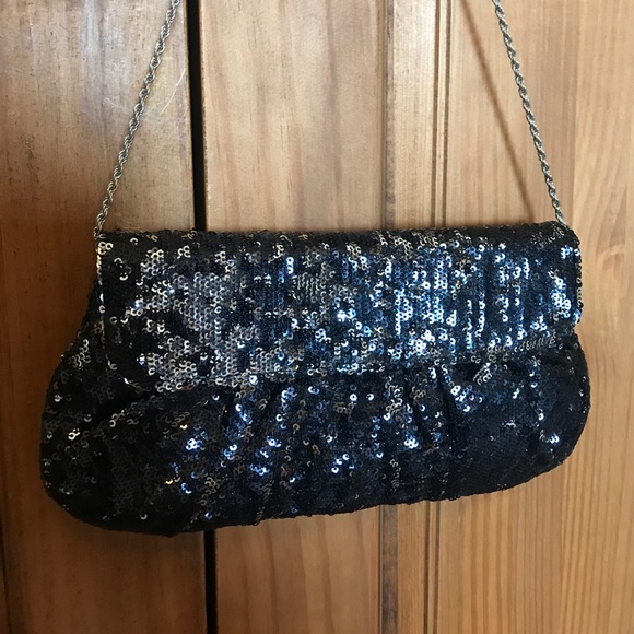 Black sequin evening bag - Picture 2 of 5