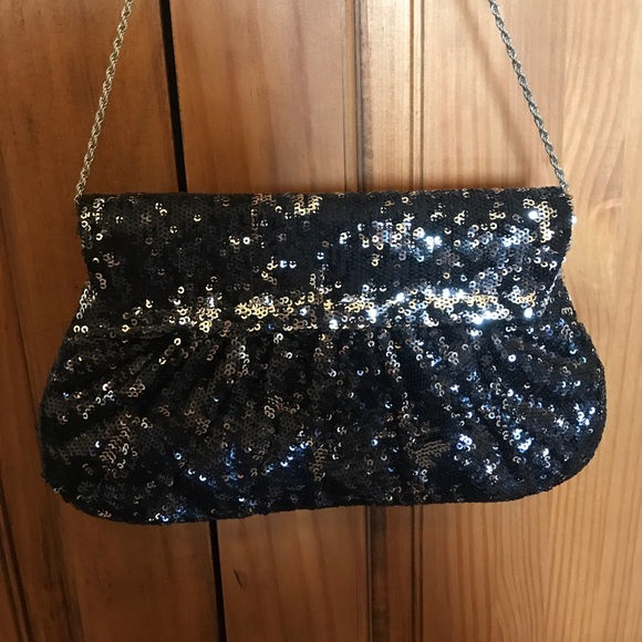 Black sequin evening bag - Picture 4 of 5