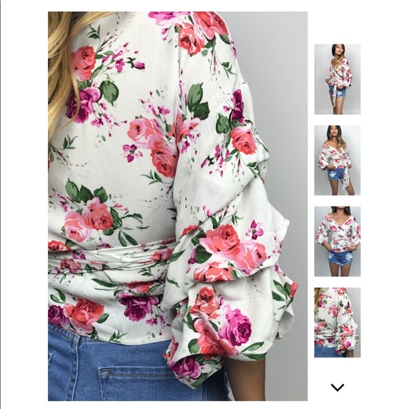 1 left!! Summer Couture Off Shoulder Wrap Top - Picture 5 of 8