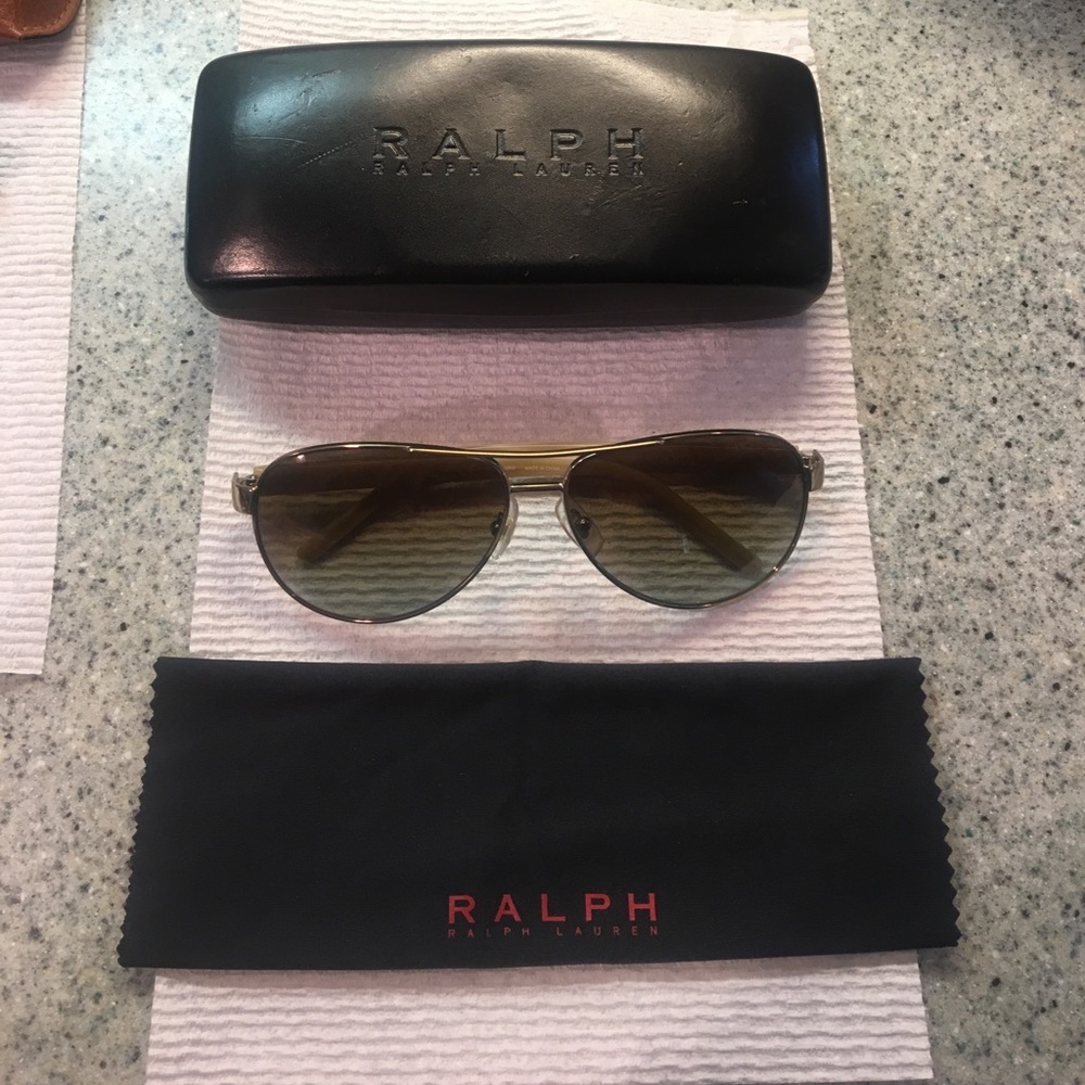 Ralph Lauren gold Aviators POLARIZED
