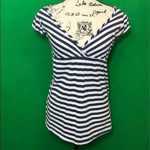 Blue and White Baby Doll Top