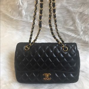 Black Quilted Flap Crossbody