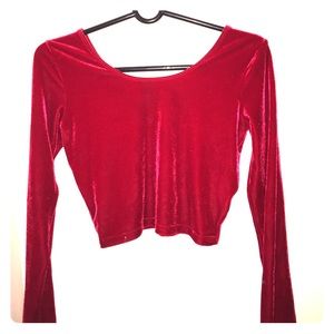 Velvet Red Long Sleeve Shirt