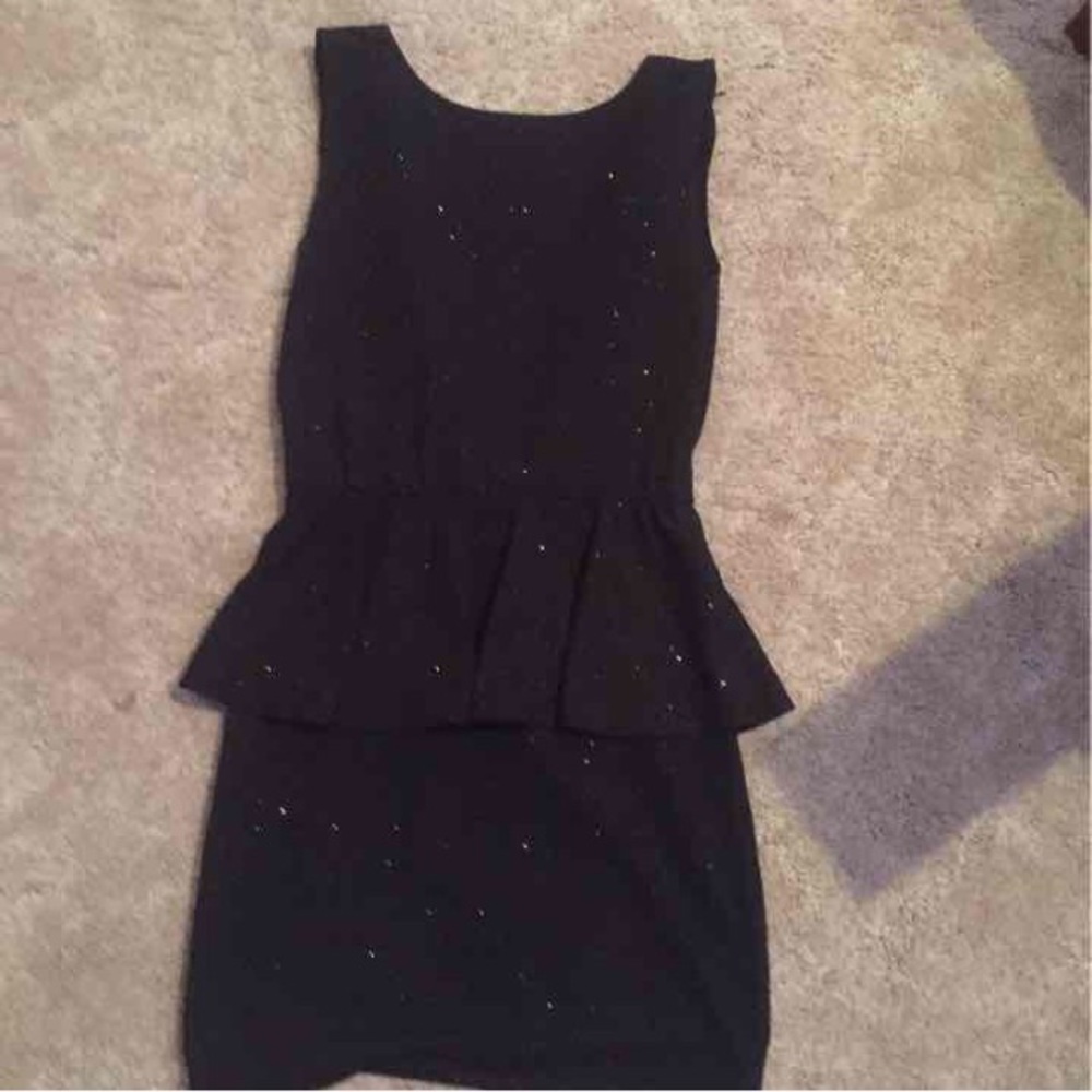 Black peplum dress