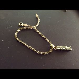 SOLD Vintage SS rope chain Aquamarine charm