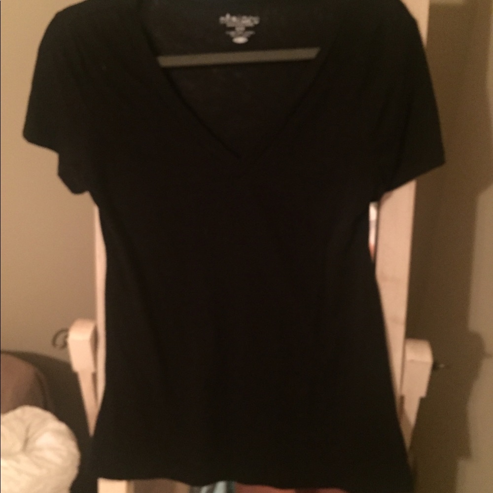 Black Cotton V-Neck