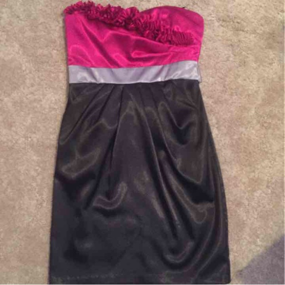 Pink and black dress