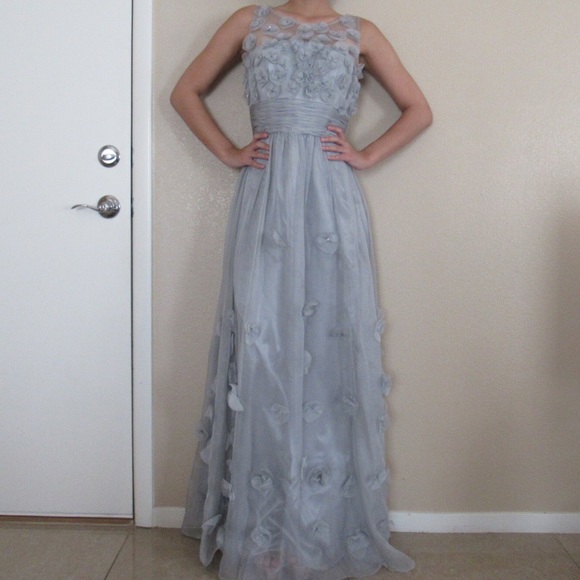 Gray Embellished Gown - Picture 4 of 8