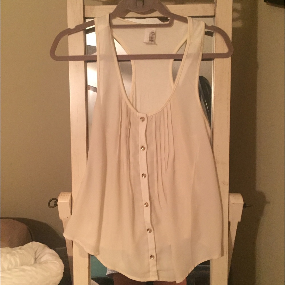 Cream Button Up Top
