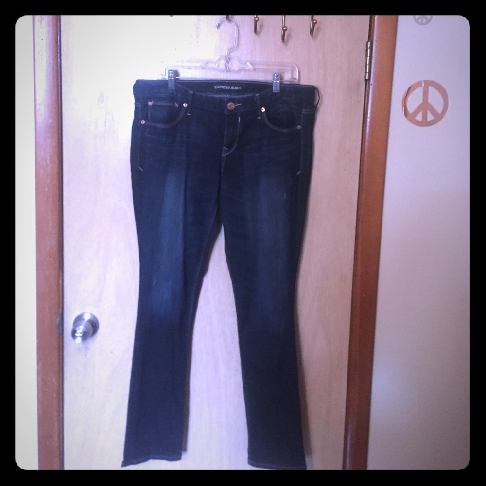 Express low rise ankle skinny distressed jeans