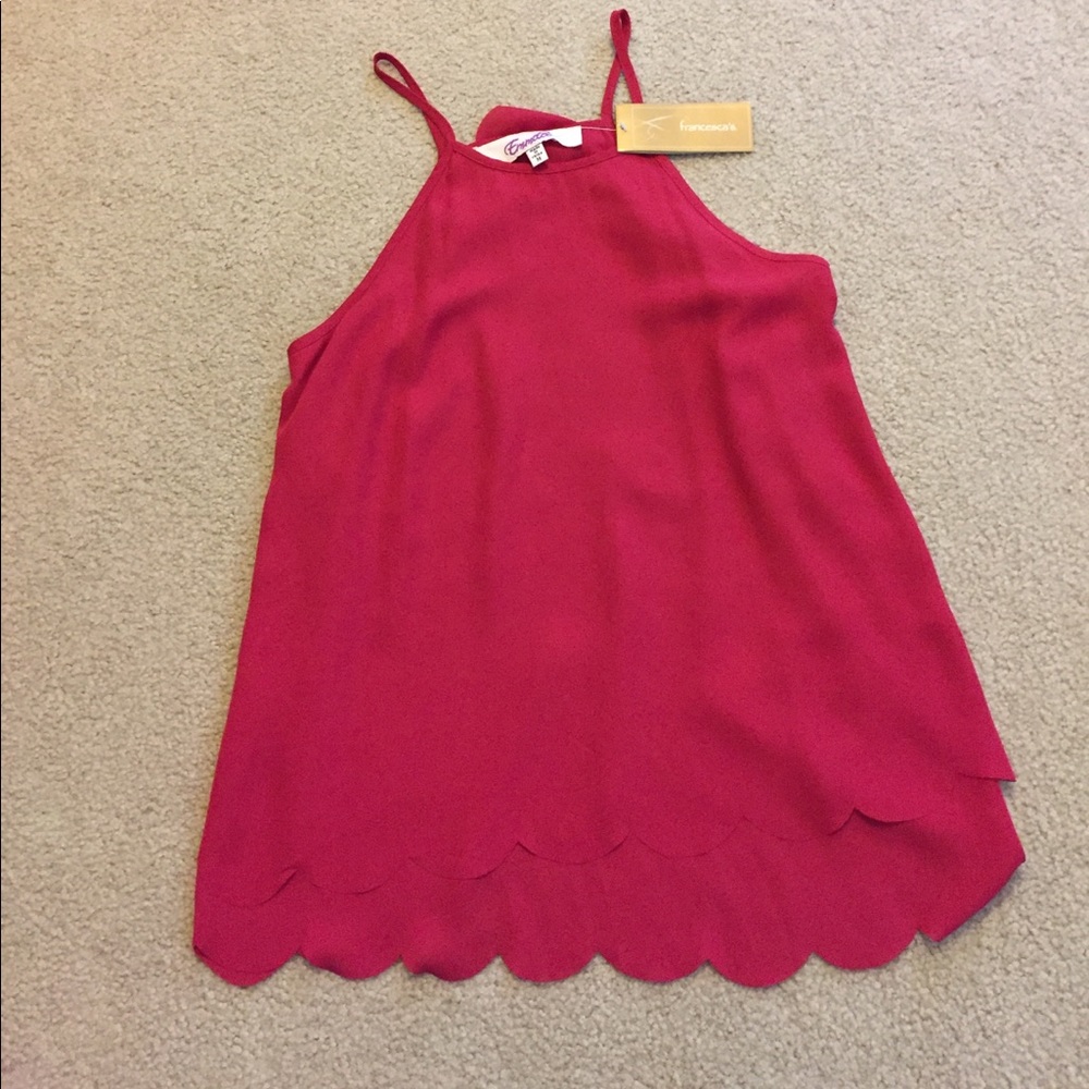 Ruby Red scalloped tank