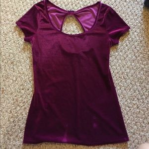 Pink/Purple Velvet Short Sleeve top