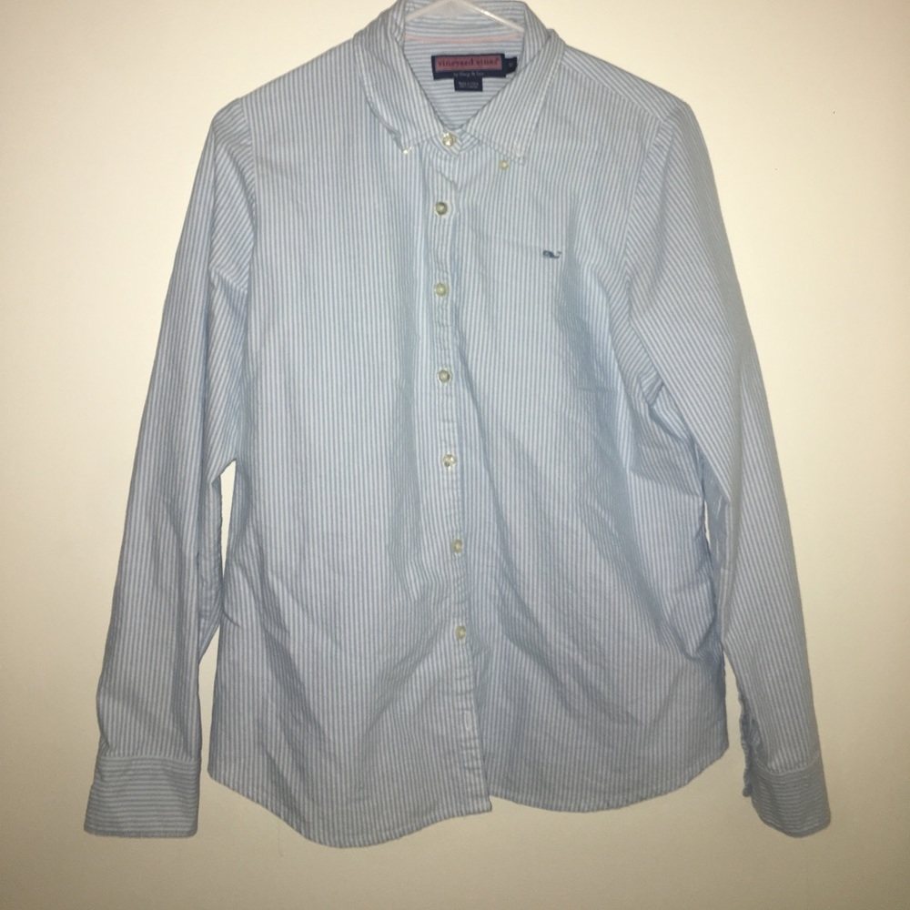 Vineyard Vines blue & white  Stripped button down