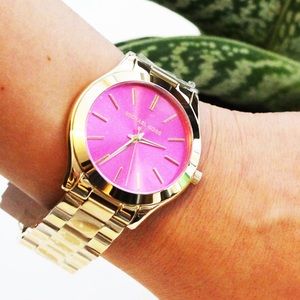 Michael Kors Runway Mk3264 Pink Slim Women's Watch