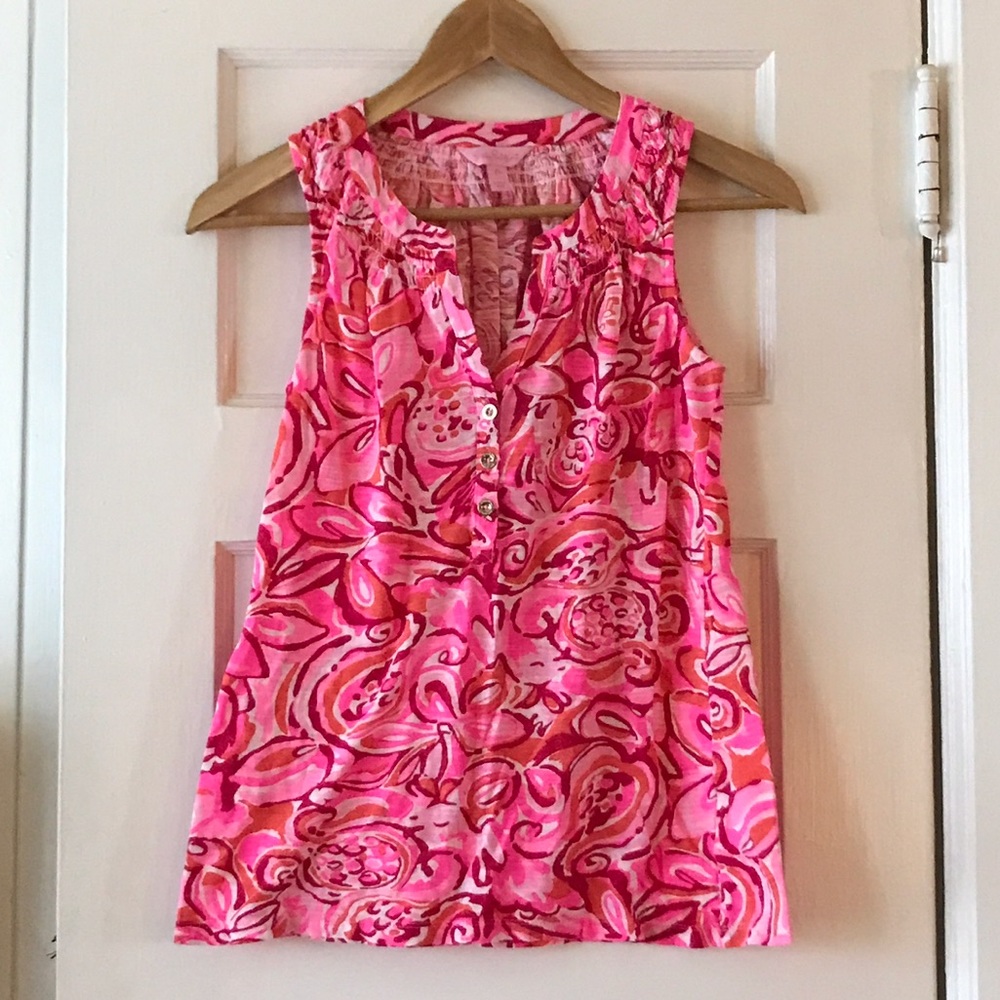 🐝SOLD🐝 Lilly Pulitzer Mango Salsa Essie Top