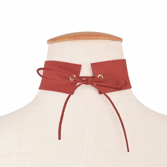 Faux Suede Chain Lace-Up Choker - Picture 5 of 5