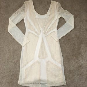 Ark & Co. Beaded Ivory Long Sleeve Dress