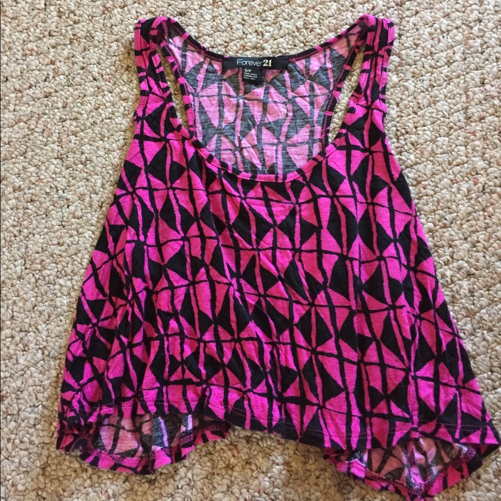 geometric print crop tank top