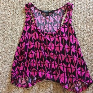 geometric print crop tank top