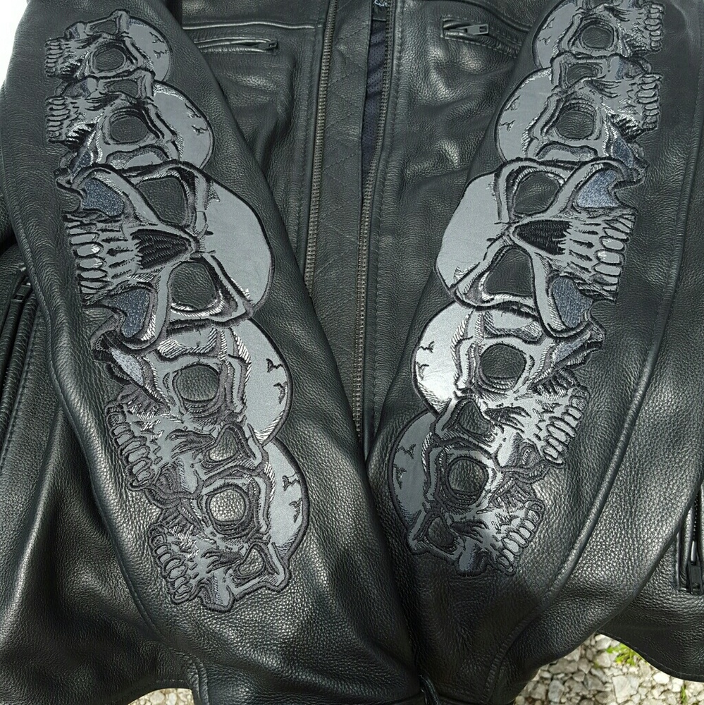 Wilsons Leather XXL motorcycle jacket with skulls