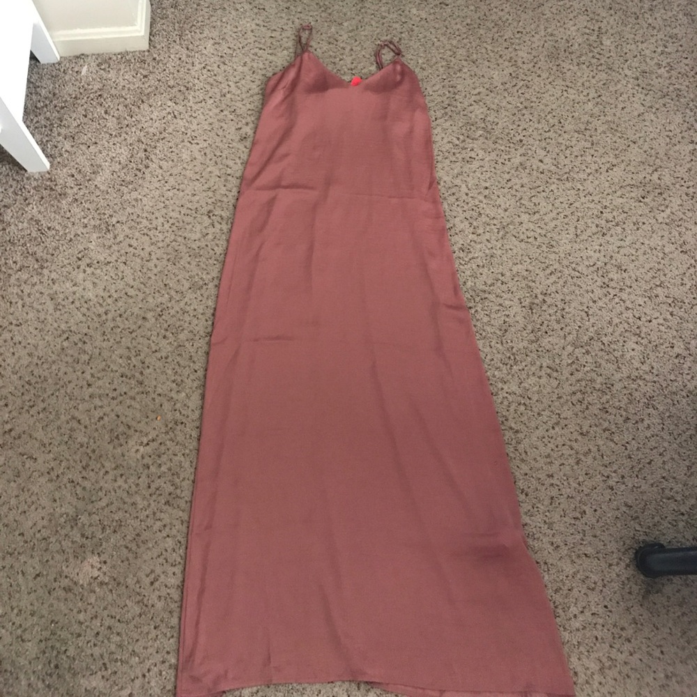 Dusty pink satin cami dress