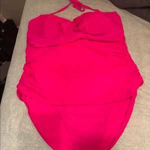 Hot pink plus size swimsuit