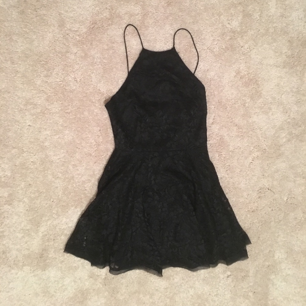 Black lace party dress