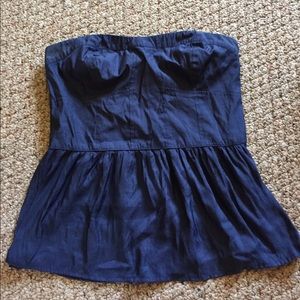 Strapless Navy Blue Top