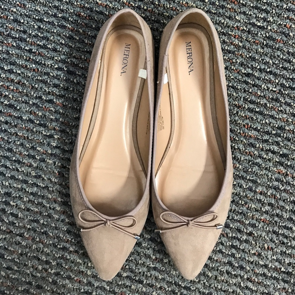 Nude pointed ballet flats (Merona from Target)