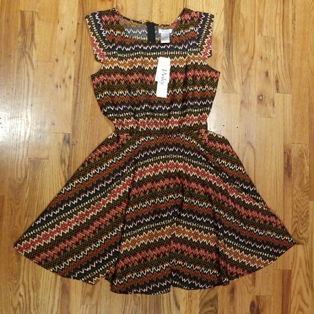 Pinky Multi Colored Pattern Dress  NWT