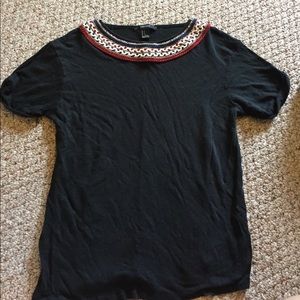 Black Top with Neck Detail