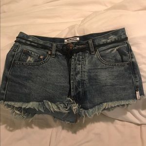 Blue muse junkyard denim skirt