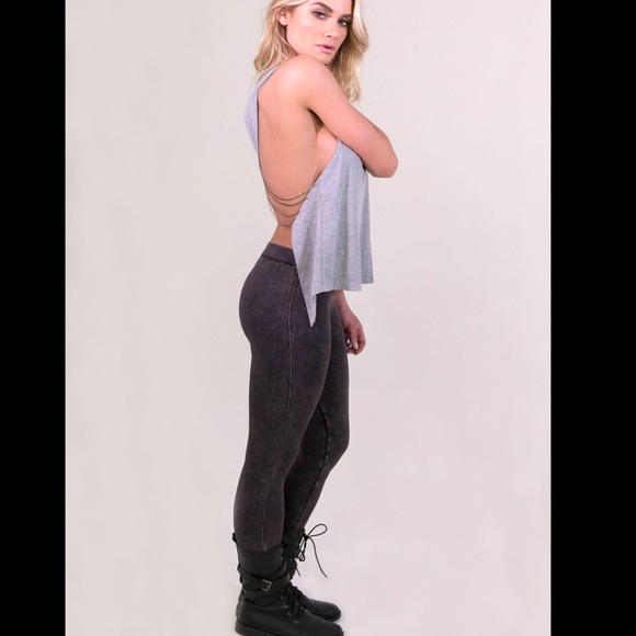 NikiBiki Vintage Knee Ridge Leggings Charcoal - Picture 1 of 3