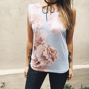 J..Crew Floral Muscle Tank