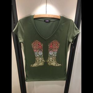 Ransom Brand Green Cowboy Boot Tee Shirt